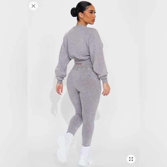 Fashion Nova Pants - Keep It Going Pant Set - Grey